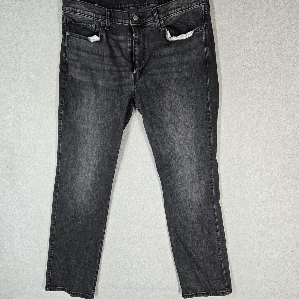 Levi's 514 Men Jeans 38X32 Black Denim Straight Fit 30" Inseam Stretch